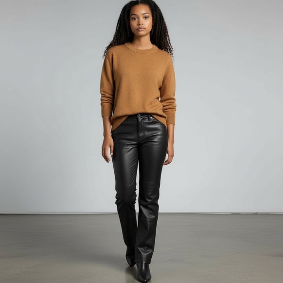 Kenneth Cole New York Black Leather Pants ~size 4 - Picture 7 of 11